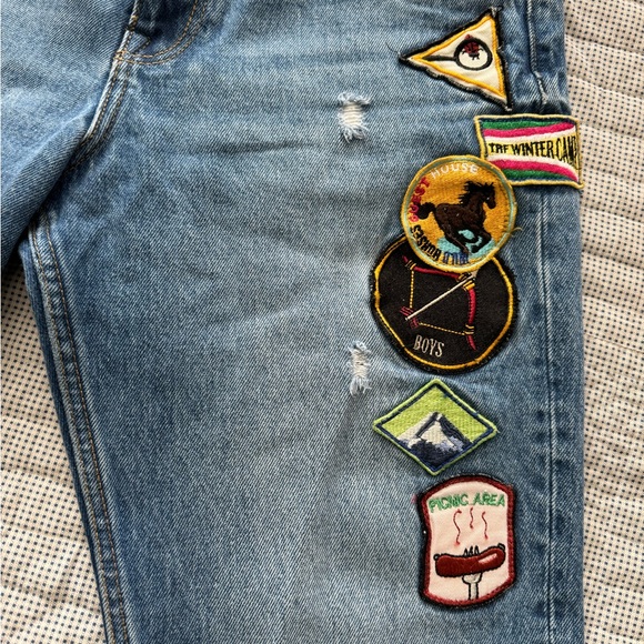 Zara denim jeans with patches - Picture 5 of 8